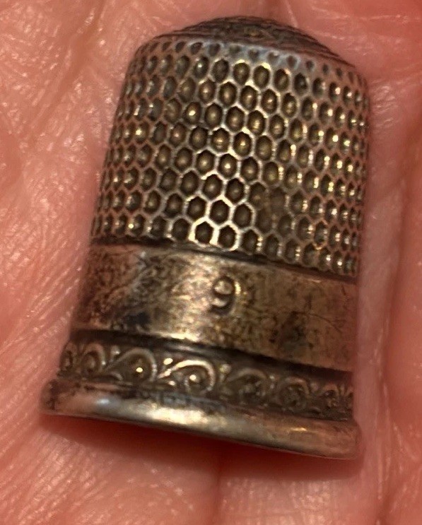 Antique Sterling Silver Size 9 Thimble