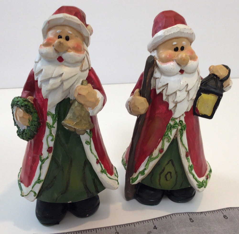 Santa Figurine (2), 6” tall, pre-owned