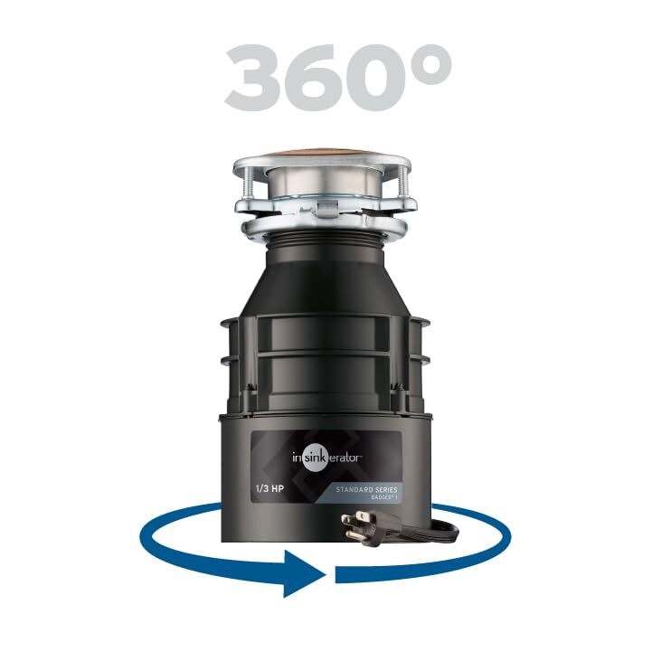 InSinkErator Garbage Disposal with Cord, Badger 1, 1/3 HP Continuous Feed