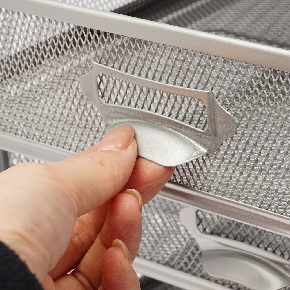 6-Drawer Mesh Rolling Storage Cart,Mobile File Organizer For Office,Study Silver