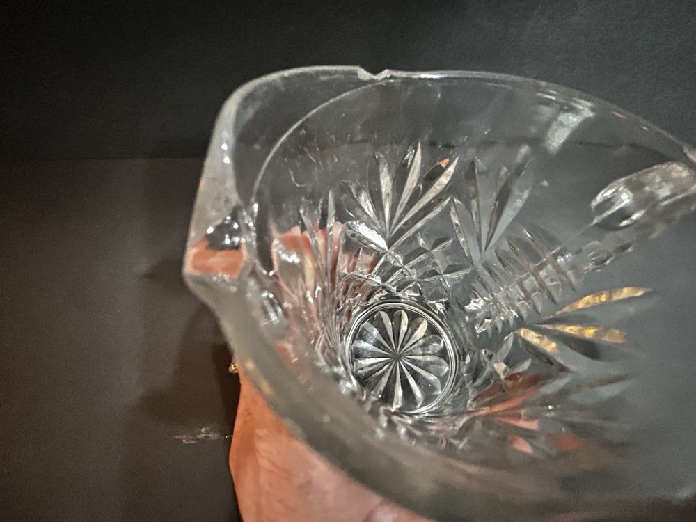 Small Clear Glass Starburst Design Pitcher