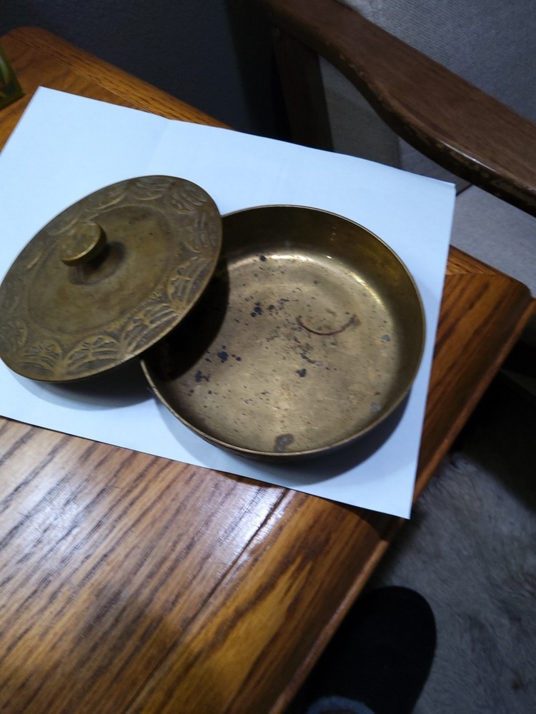 Vintage Covered Brass Bowl