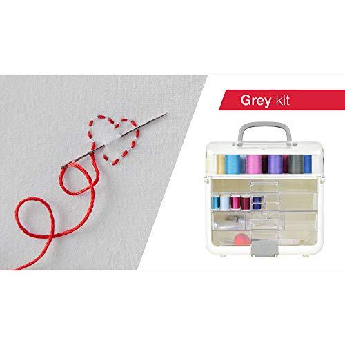 Portable Sewing Tool Set with 40 Thread Spools and Customizable Storage System