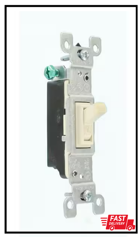 15 Amp Single-pole Toggle Switch, Light Almond (10-pack) | Leviton Switch Pole