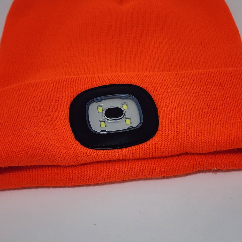 Beanie Hat - Orange LED Light-Up