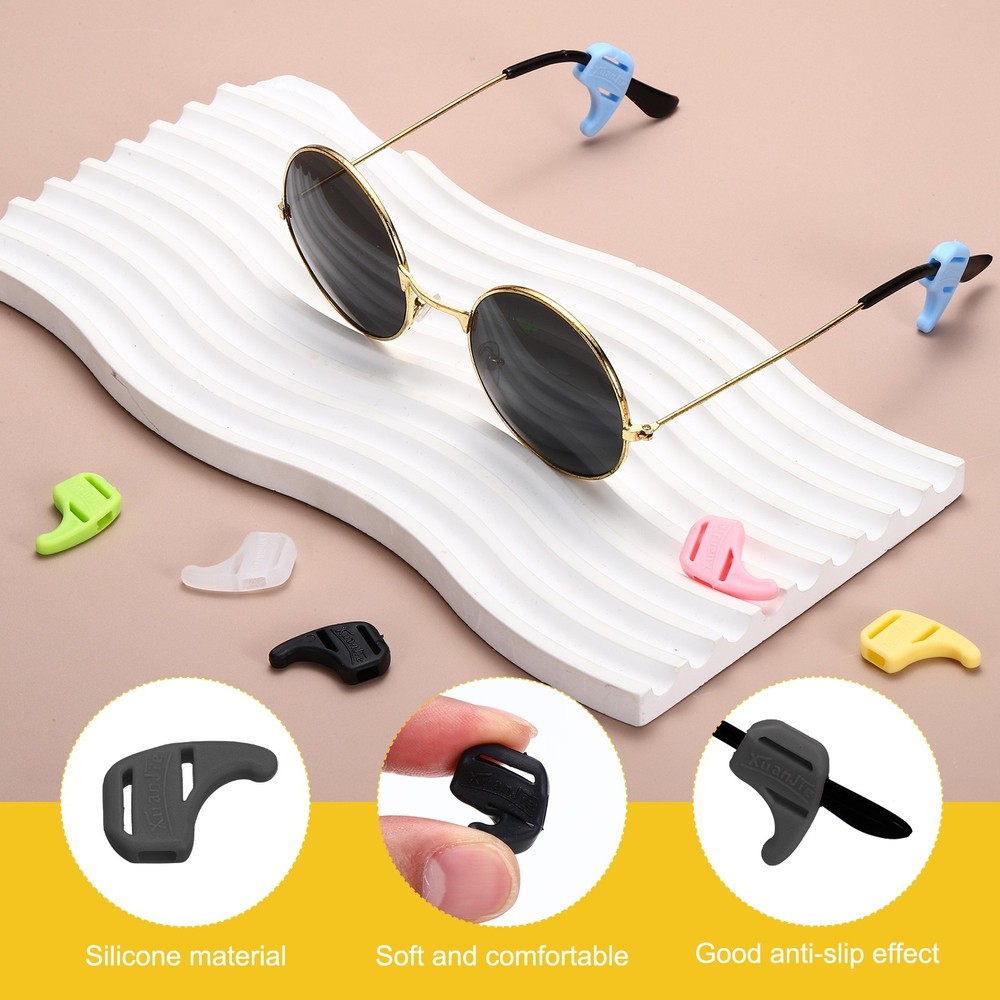 6Pair Silicone Eyeglasses Retainer for Eyeglasses, Black