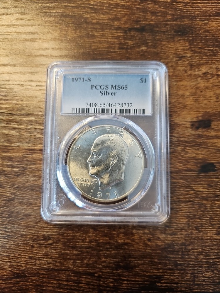 1971 S $1 Silver PCGS MS65 Eisenhower "Ike" Dollar 40%