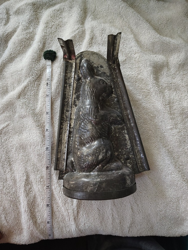 vintage metal easter bunny chocolate mold