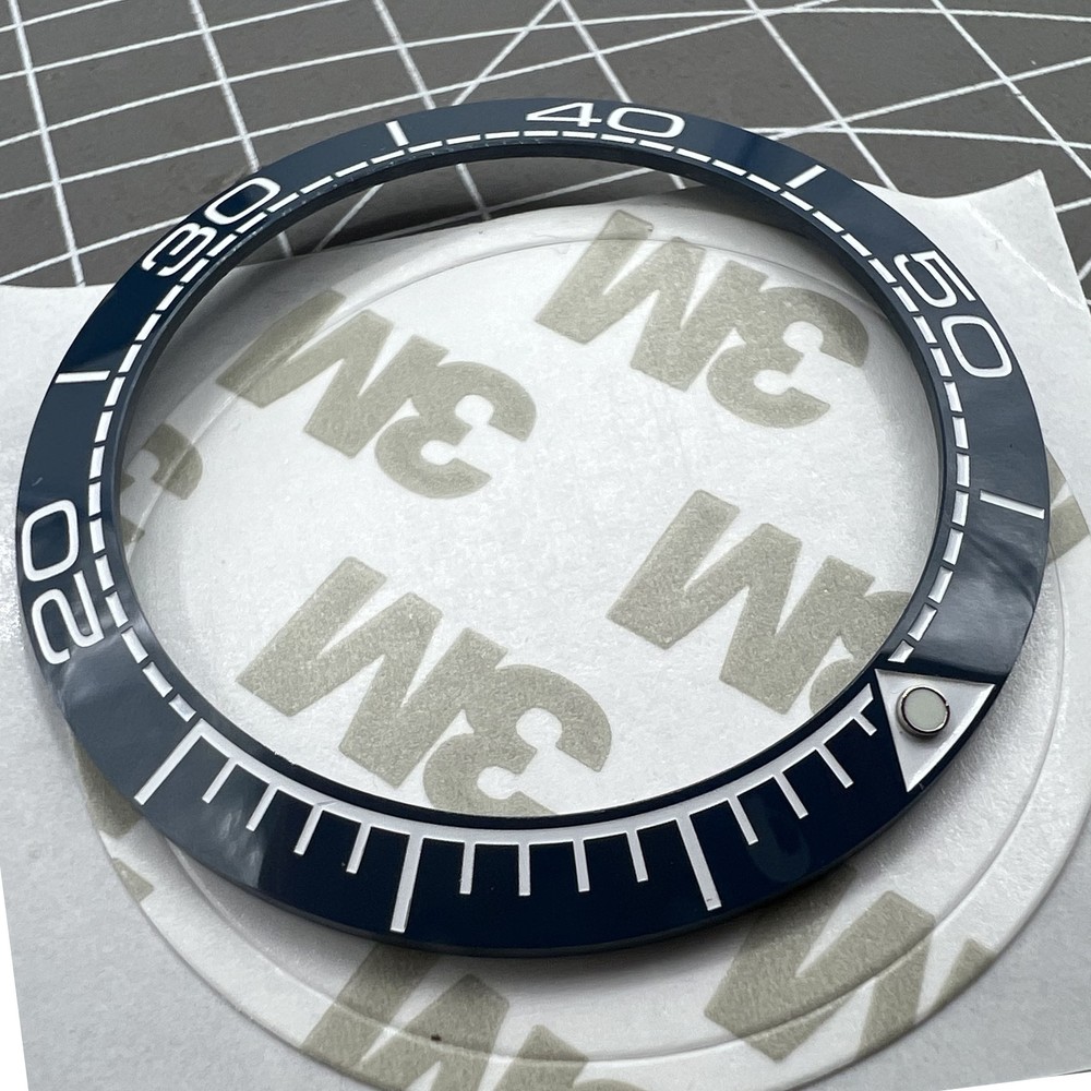 41.5mm / 32.5mm Sky Blue Bezel White Font Ceramic Watch Bezel Insert