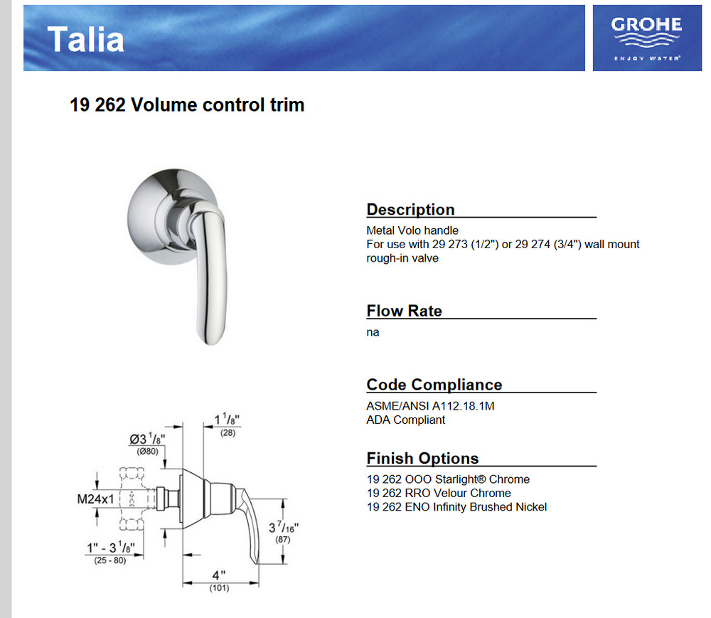 GROHE 19 262 RRO Velour Chrome