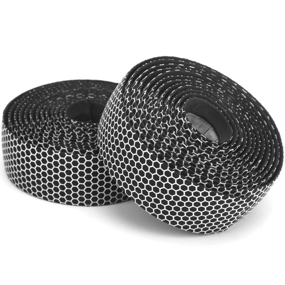 (Black White)1 Pair Handlebar Tape AntiSlip Elastic Cycli CH