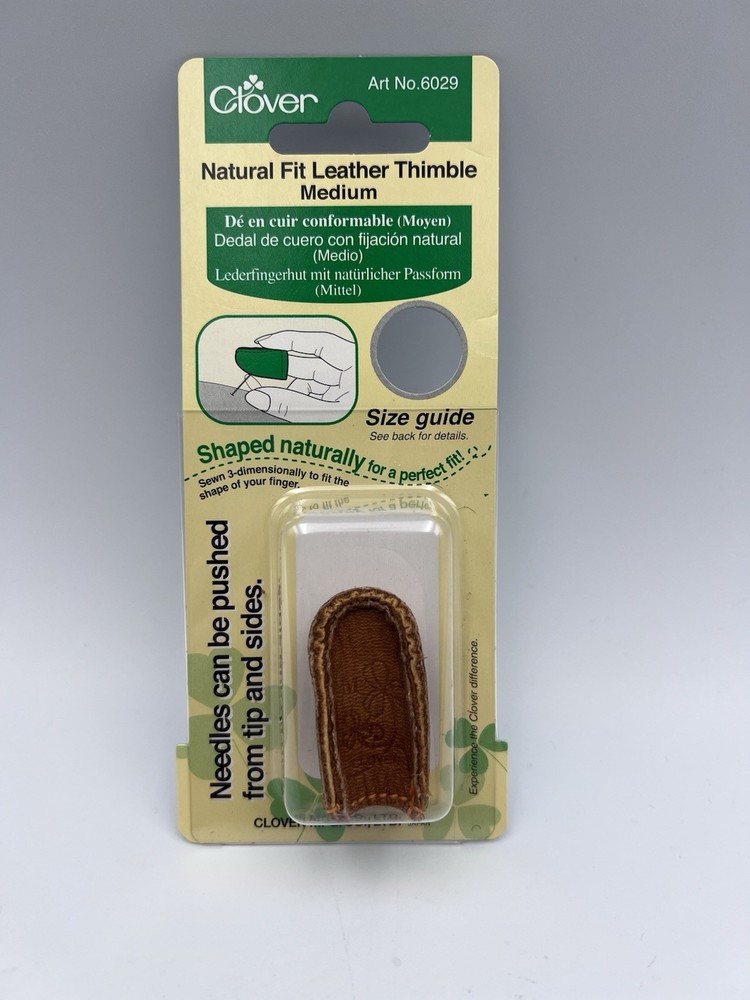Clover 6029 Natural Fit Leather Thimble-Medium