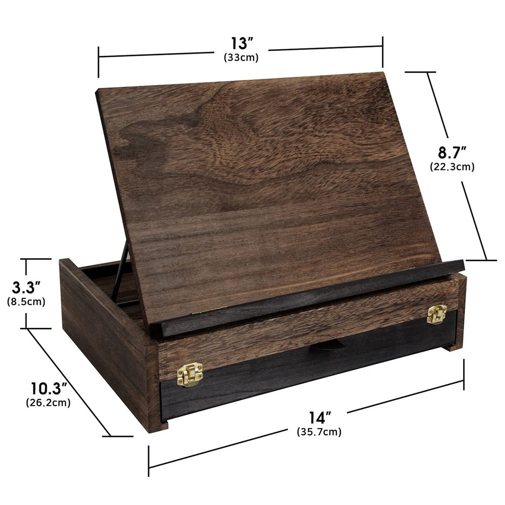 J JACKCUBE DESIGN Rustic Wood Adjustable Portable Desktop Table Easel with St...