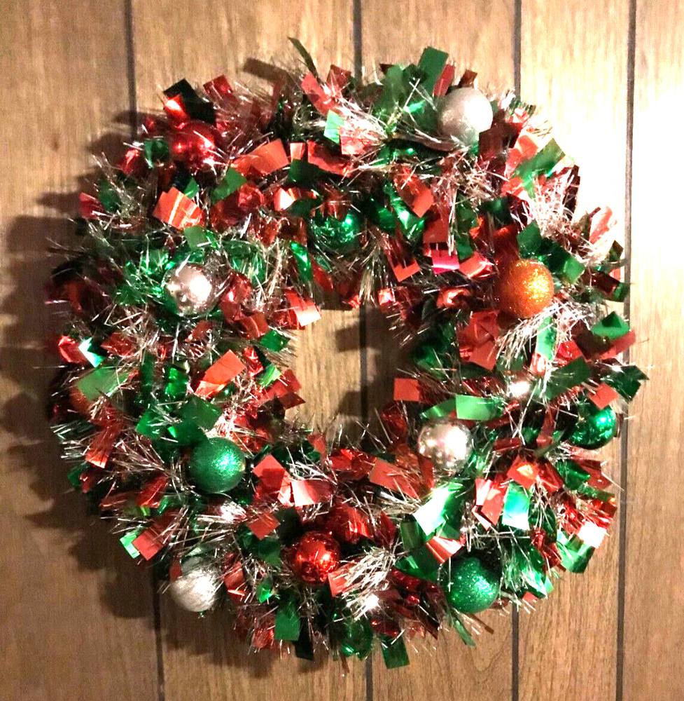 20" Foil Christmas Wreath (red & green)