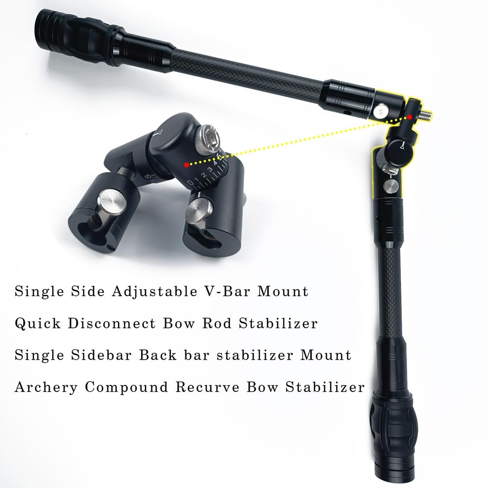 Archery Compound Bow Stabilizer Quick Disconnect Mounting Adapter– Adjustable...
