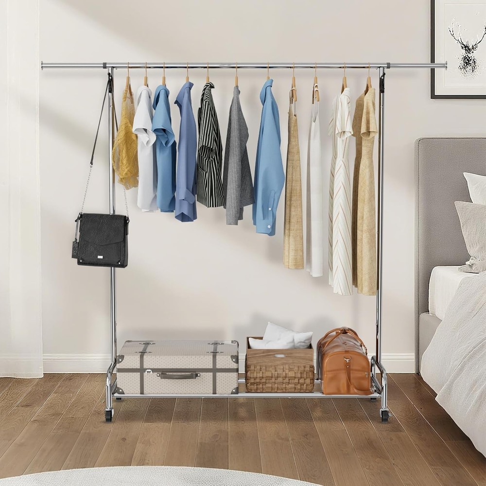 Adjustable Rolling Garment Rack