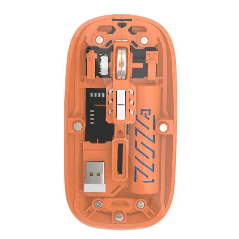 Transparent Dual Mode Wireless Mouse 2.4G Bluetooth Rechargeable Mouse Silence