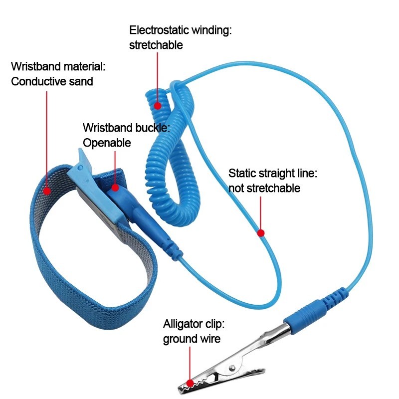Antistatic Wrist Strap, ESD Grounding Wristband