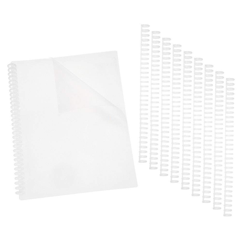 20Pcs Clear Presentation Binding Covers with 10Pcs 12mm Combs Kit, Transparent