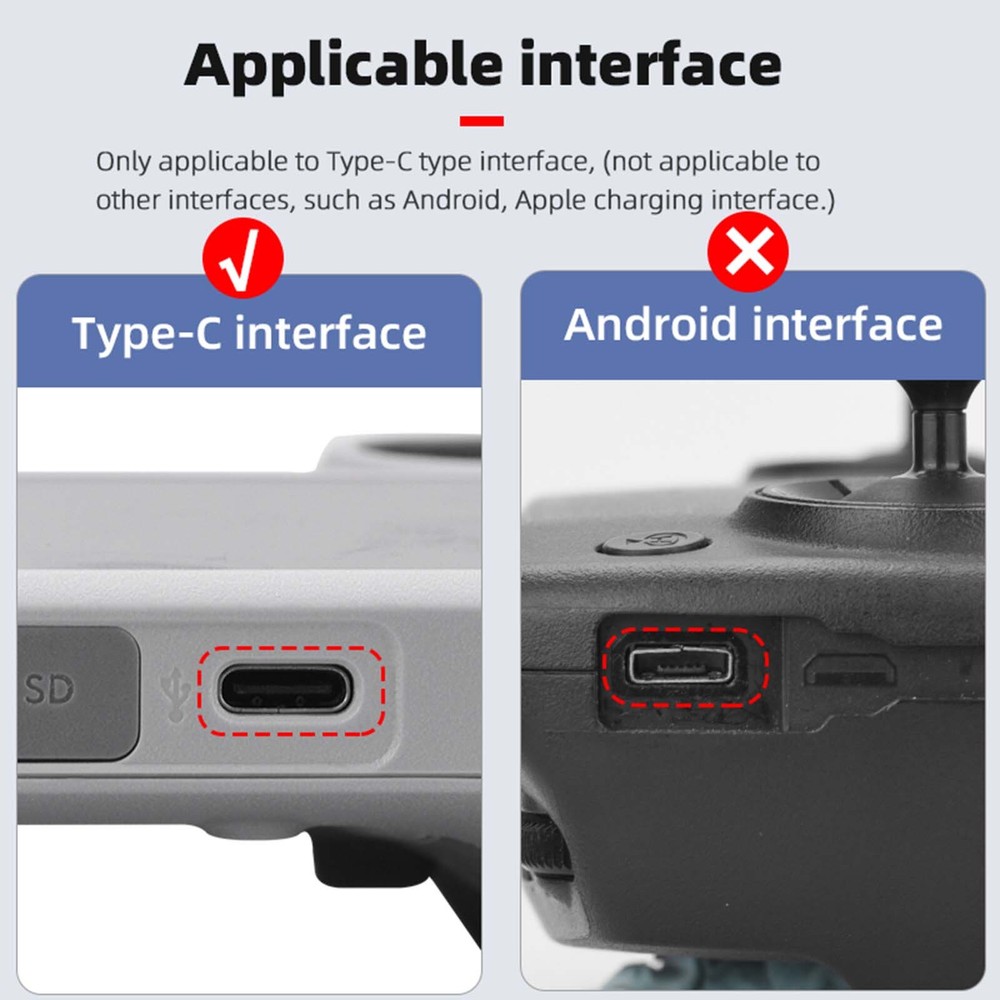 3pcs Silicone Type-C Interface Dust Plug For DJI Mini 3 Pro Drone Remote Control