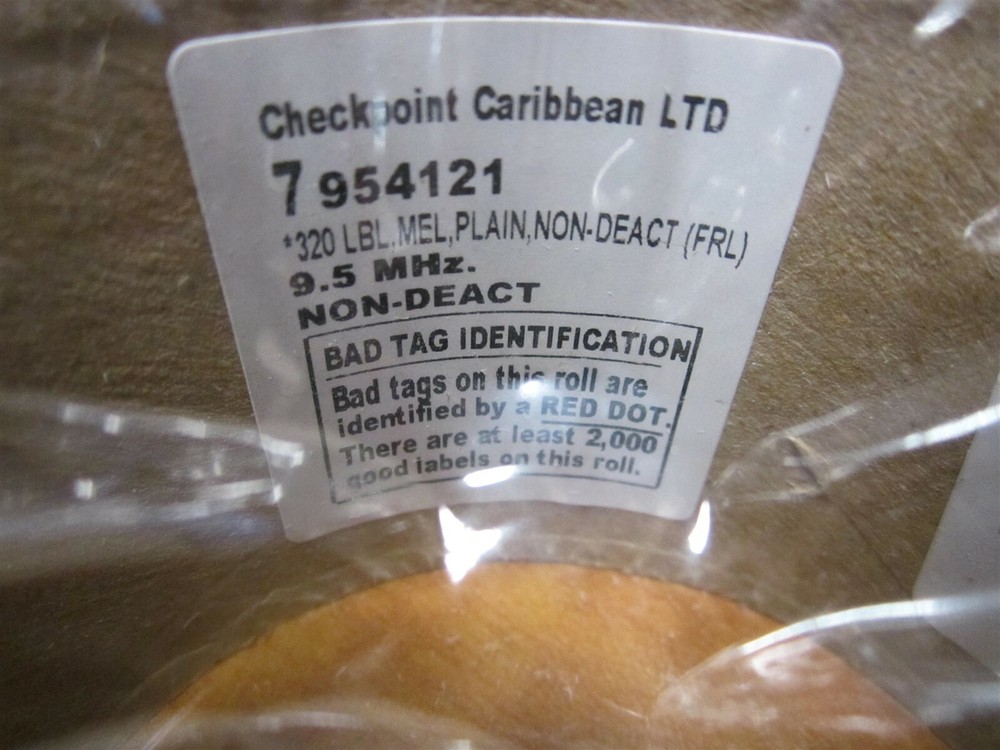 Roll Of 2000 3M Checkpoint Rf Tags, Blank , 9.5 Mhz Non-Deact Model 954121