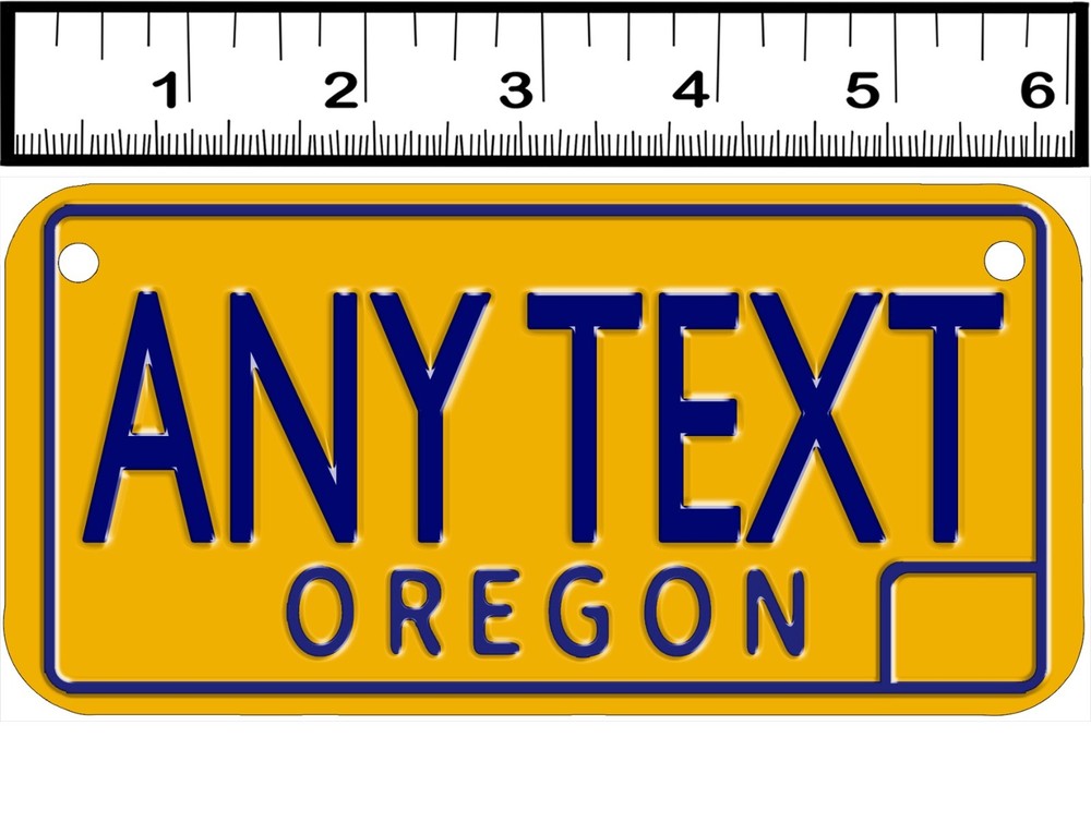 CUSTOM PERSONALIZED ALUMINUM 2 HOLE BICYCLE STATE LICENSE PLATE-OREGON 1
