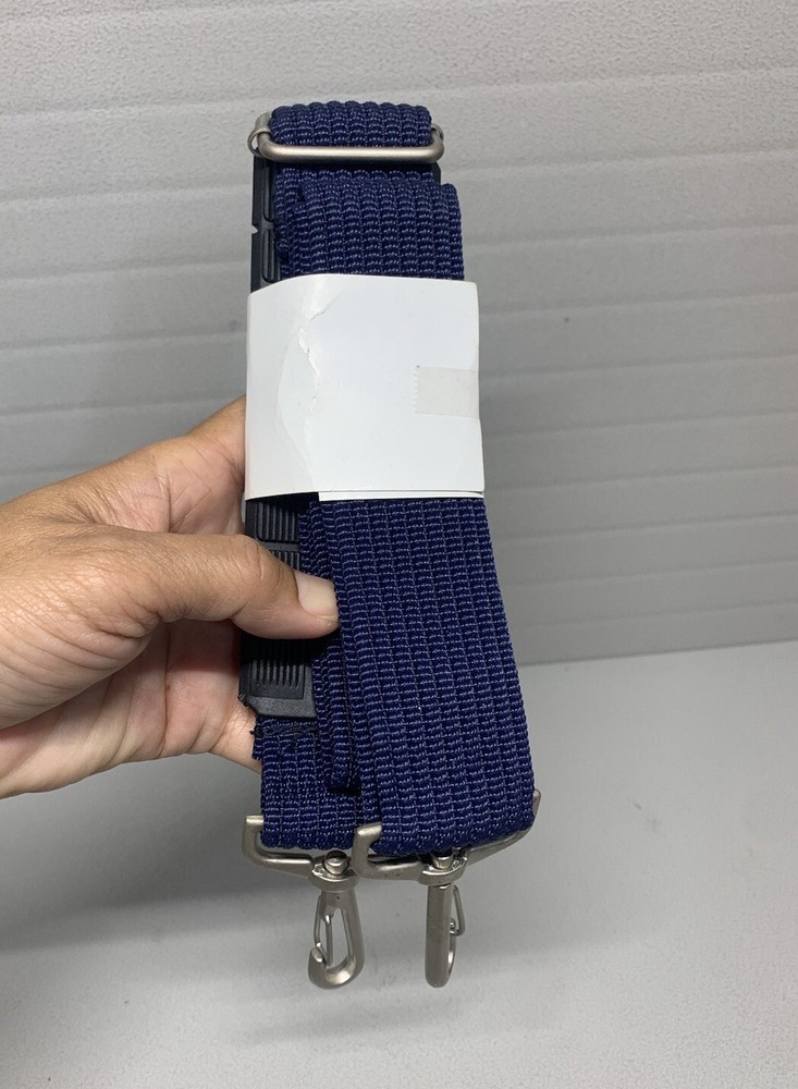 NWOT-Nylon REPLACEMENT Strap Navy/Black Shoulder Pad Adjustable Silver  Hardware