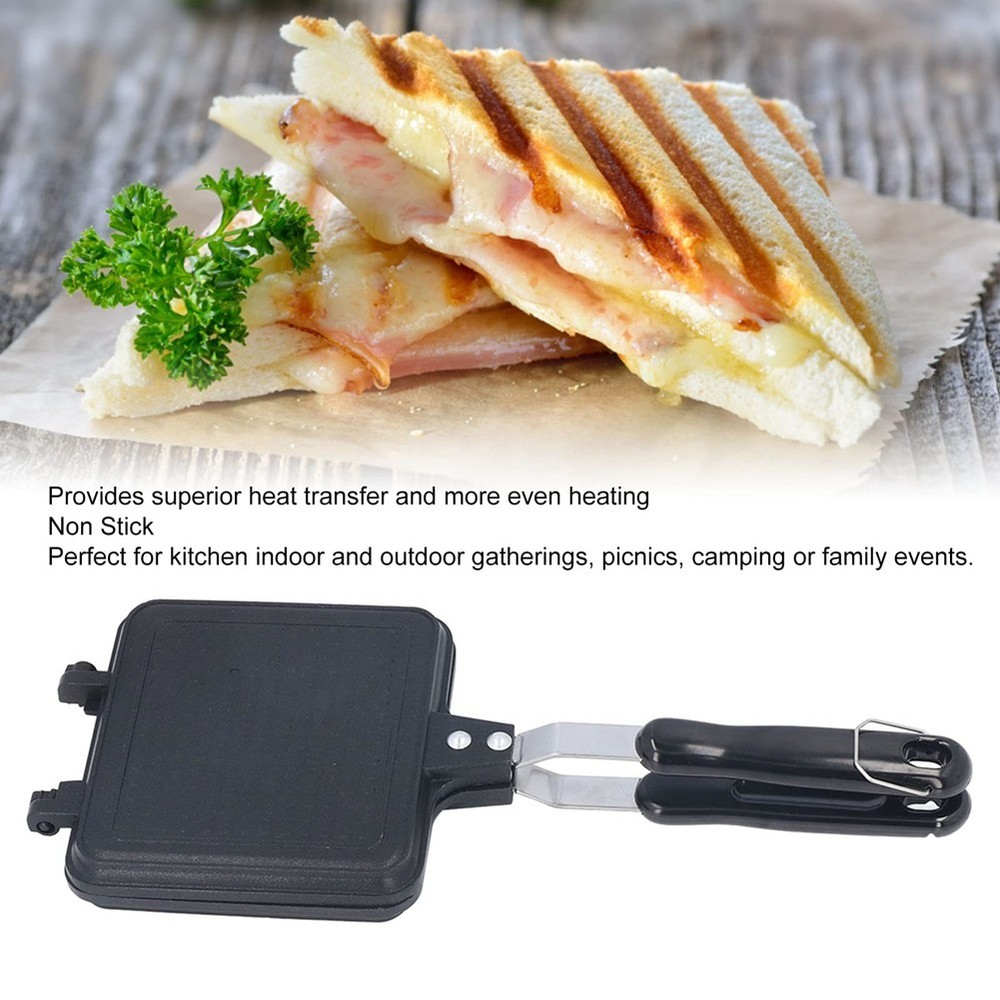 Sided Sandwiches Maker, Cast Iron Pie Maker with Scalding Handle,2974