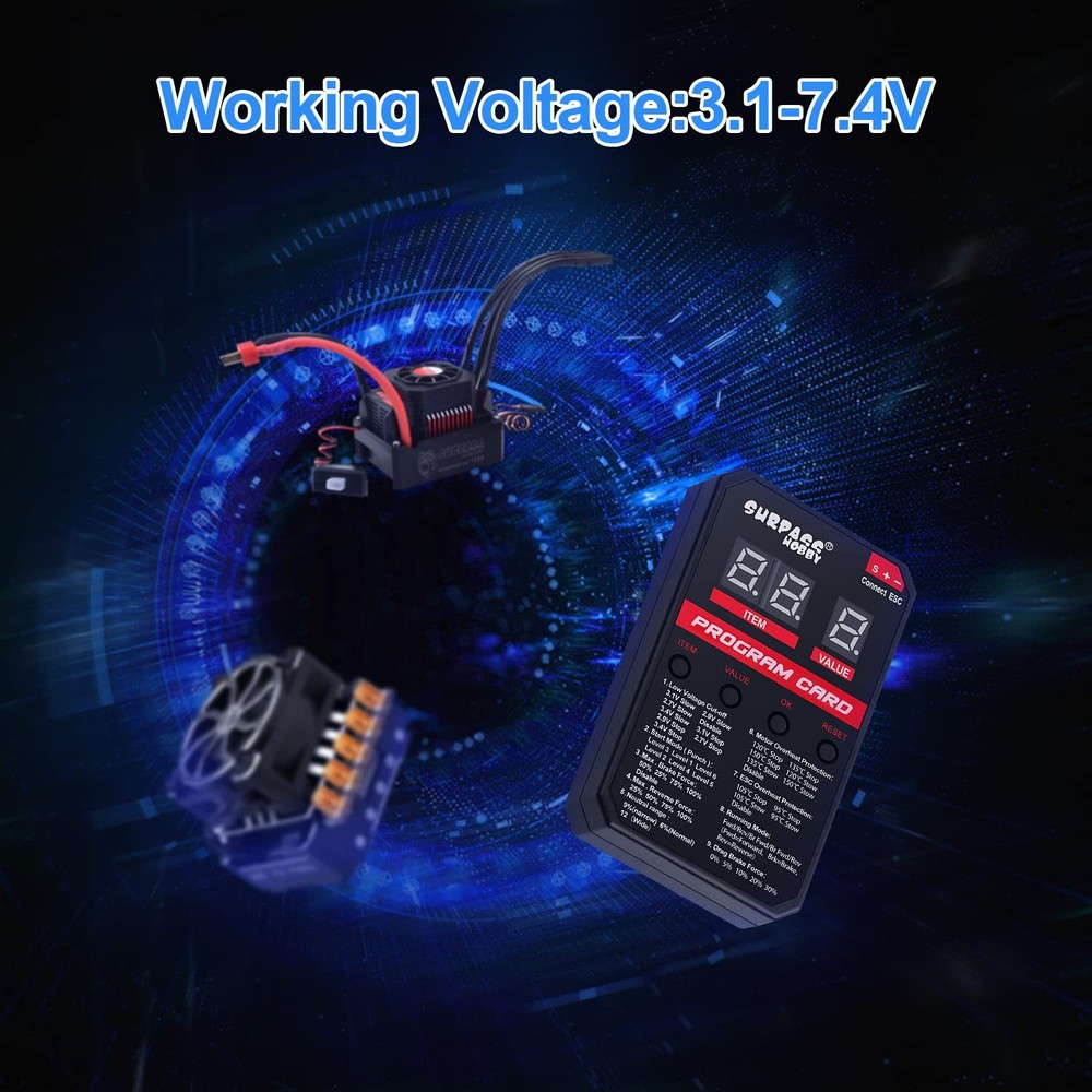 Surpass Hobby ESC Programming Card LED Programmer Fits Rocket Brushless ESC