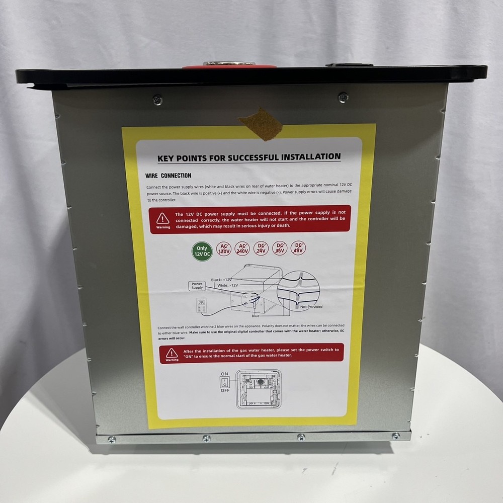 Used- RV Tankless Water Heater 15x15'' Door Remote Controller 2.9GPM 55000BTU