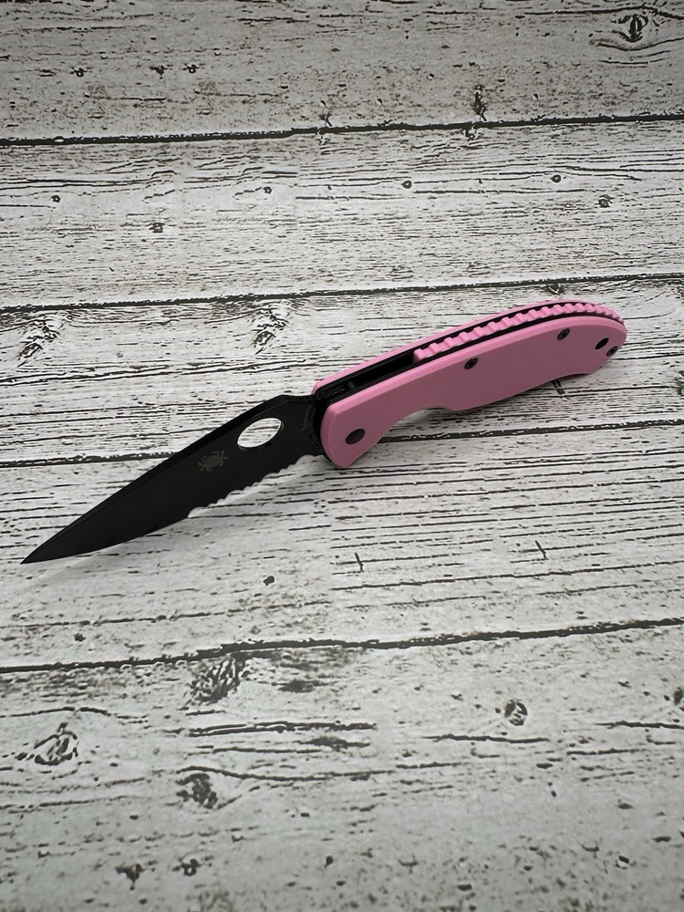spyderco tenacious scales With Back Spacer Pink