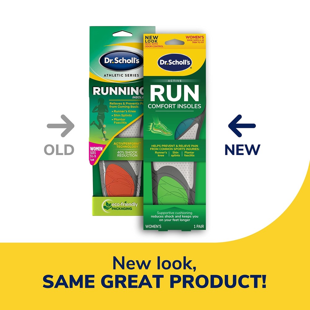 Dr Scholl's Run Active Comfort Insoles Multicolor Arch Support for Runners