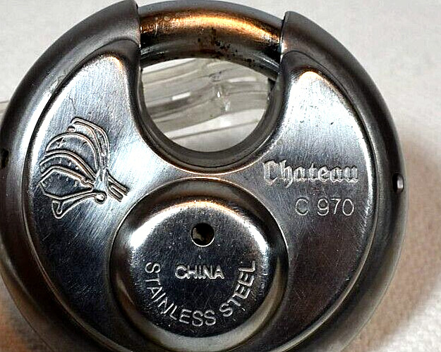 CHATEAU Stainless Steel Hardened Padlock w/Key Security Storage Lock #C 970
