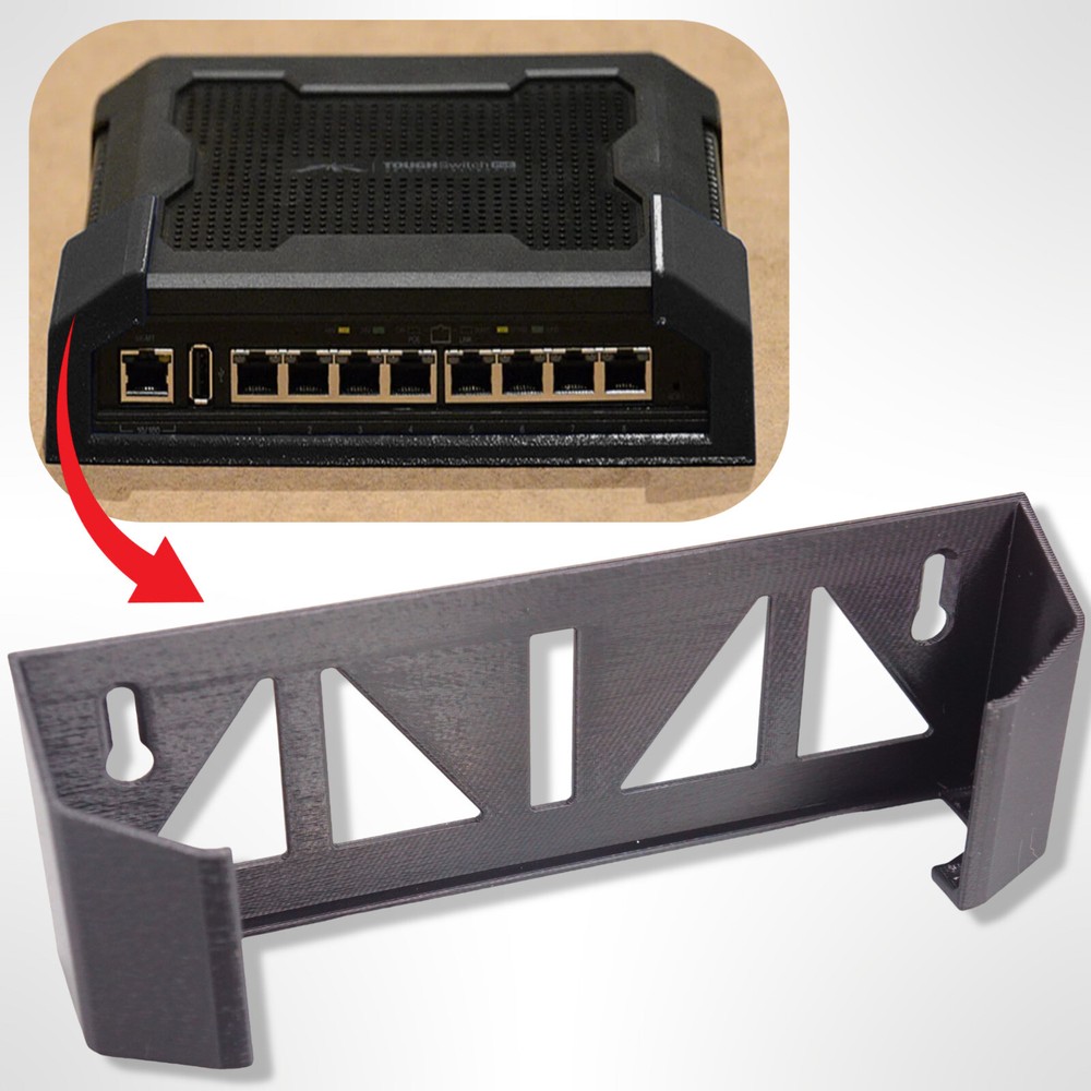 Vertical Wall Mounted Holder for EdgeSwitch 8XP 8-Port Network Switch