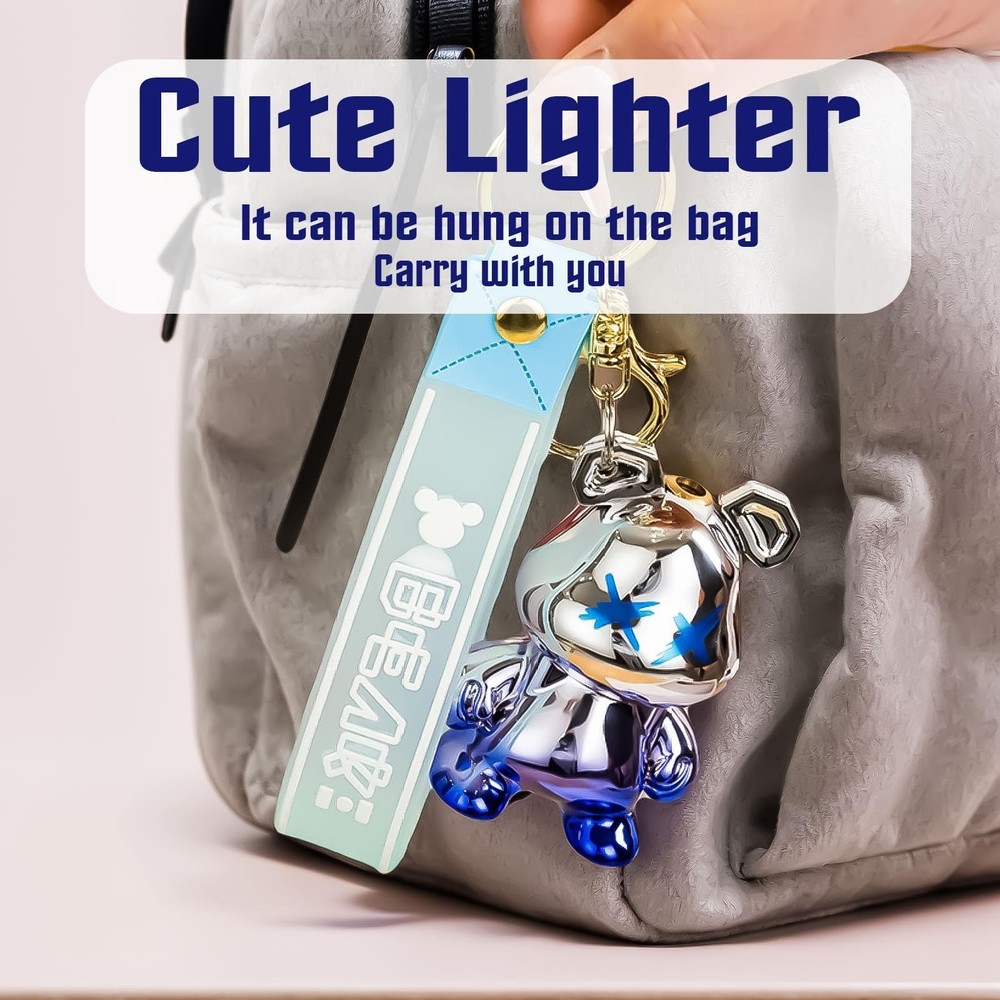 Cute Animal Lighter, Windproof Refillable Adjustable Lighters, Funny Keychain...