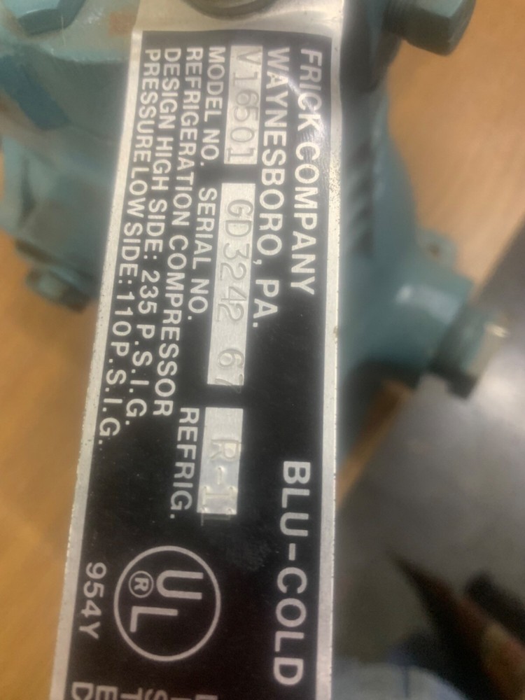 Frick Company Refrigeration Compressor V16501