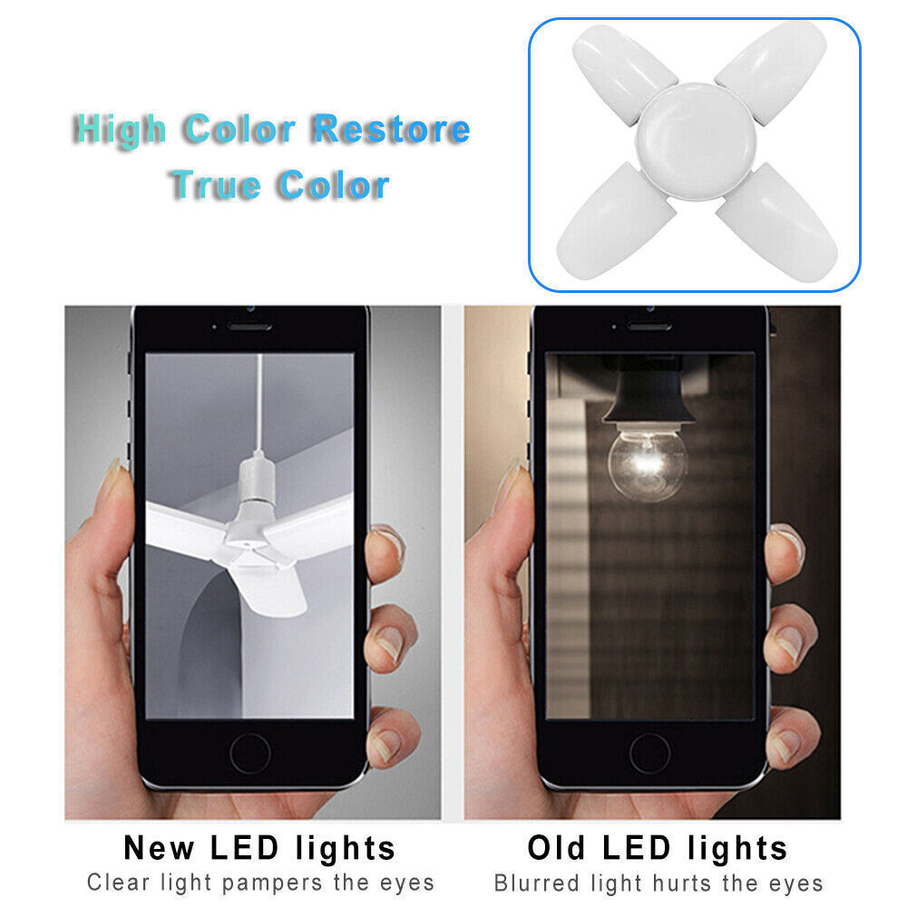 Lot LED Garage Light Bulb Deformable Ceiling Fixture Lights E27 Workshop Lamp US