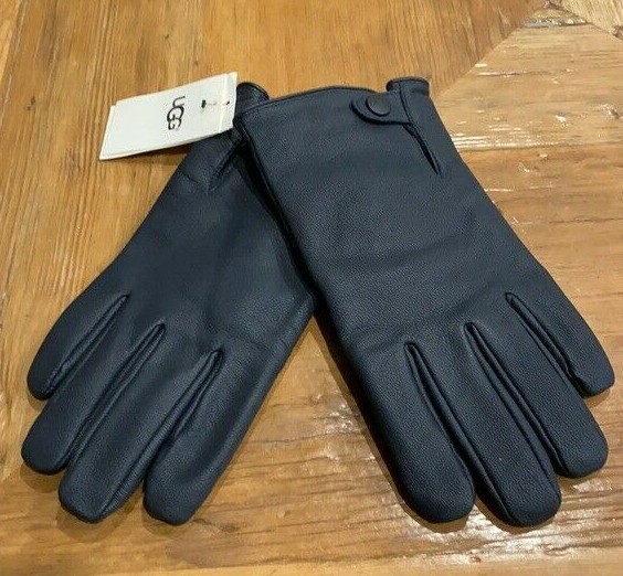 NWT Men's UGG Touch Screen Smart Snap Leather Navy Blue L