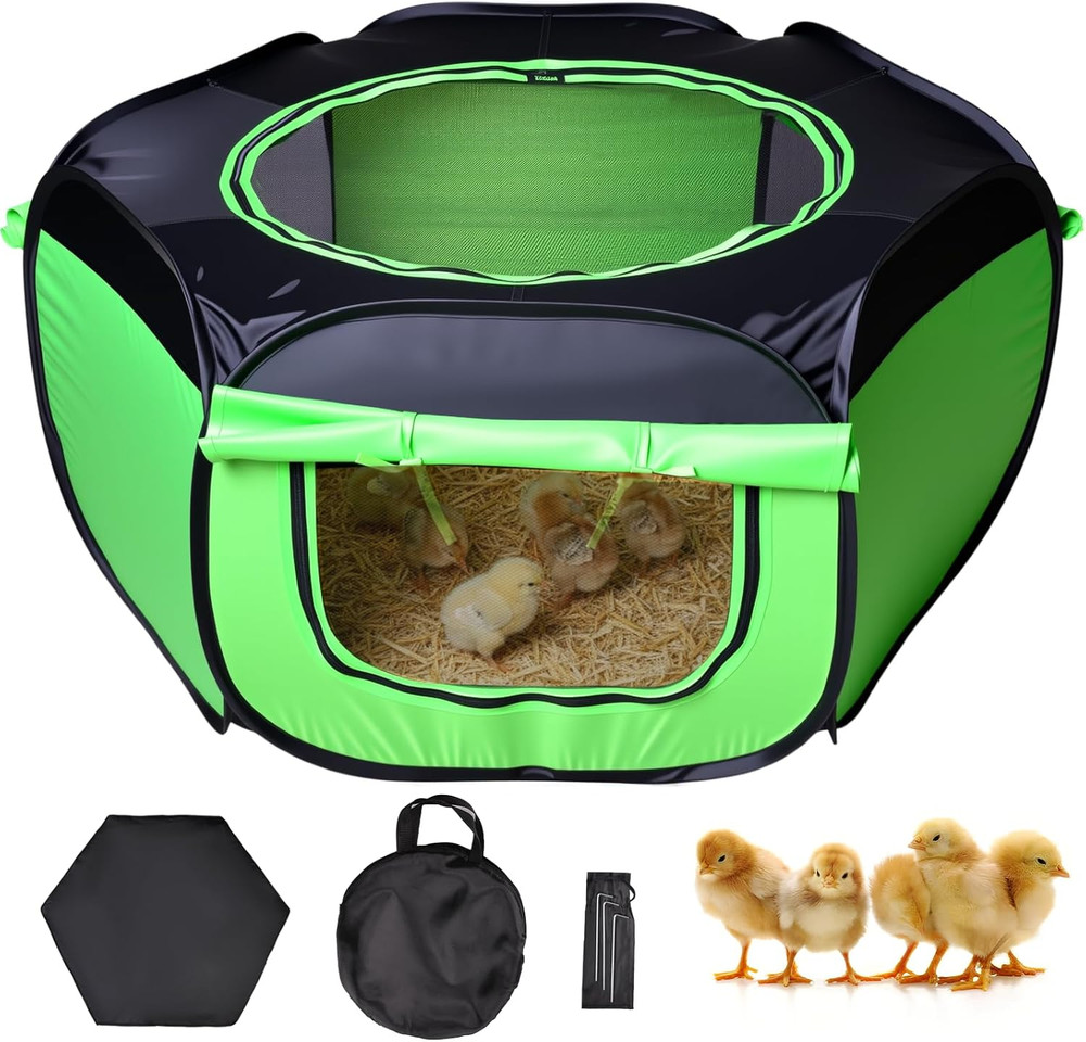 Chicken Brooder Box for Chick Starter Kit Upgrade Three-Sided Mesh Window Broode