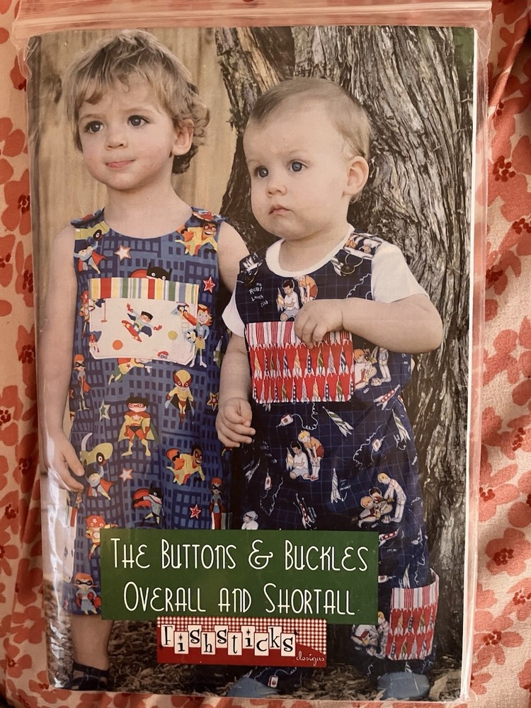 Fishsticks Designs Buttons & Buckles Overall Shortall Sewing Pattern Child