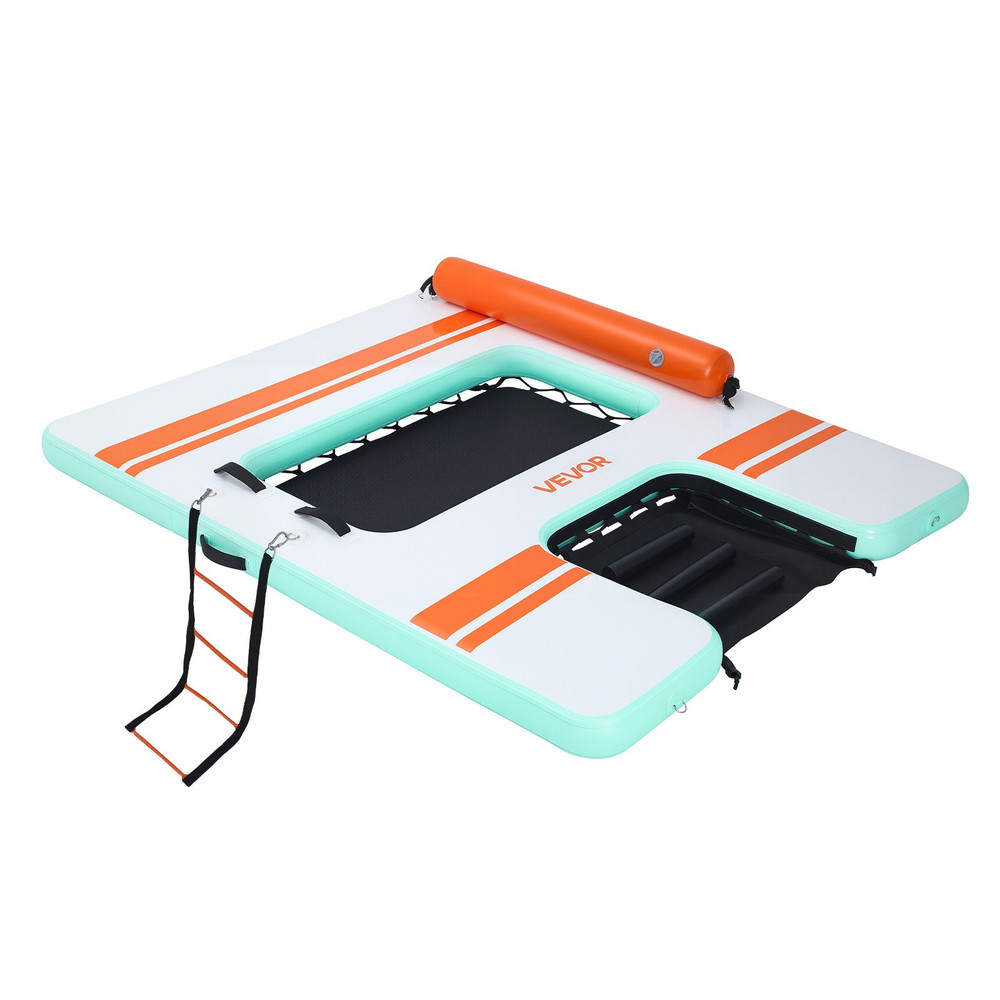 Inflatable Floating Dock 8x6FT Water Platform w/Ladder Bag