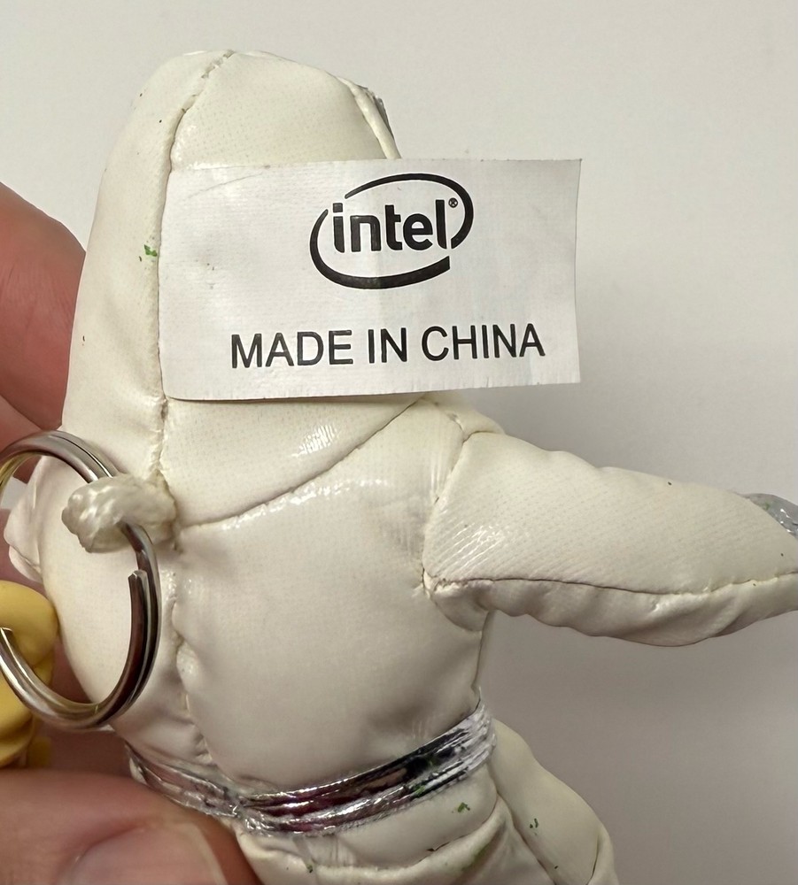 With Tags - Intel White Spaceman / Bunny People Plush Keychain