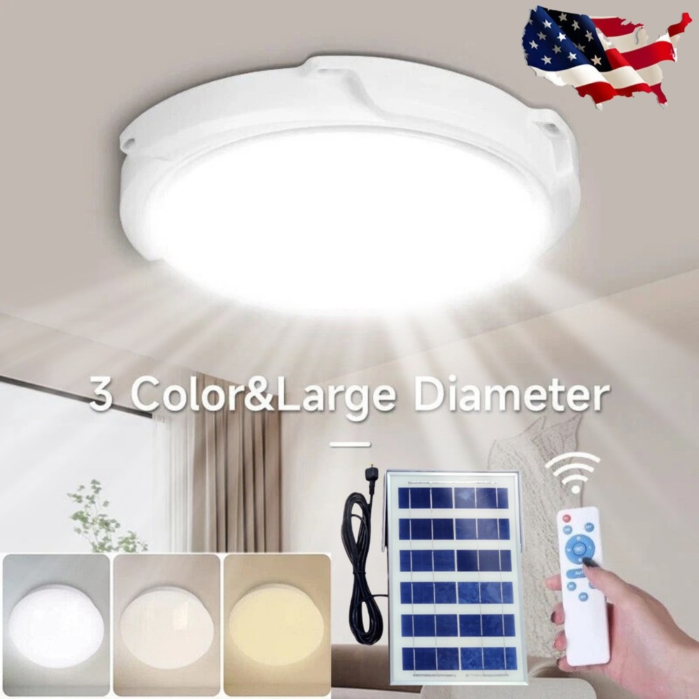 1Pcs Solar Power Ceiling Pendant Light Remote Control Waterproof Out/Indoor Lamp