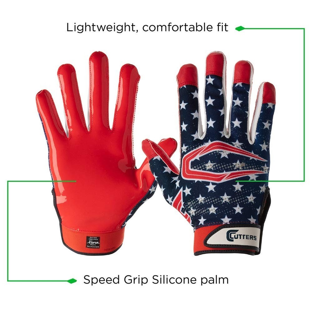 CUTTERS Game Day Receiver Glvs Flag L/XL