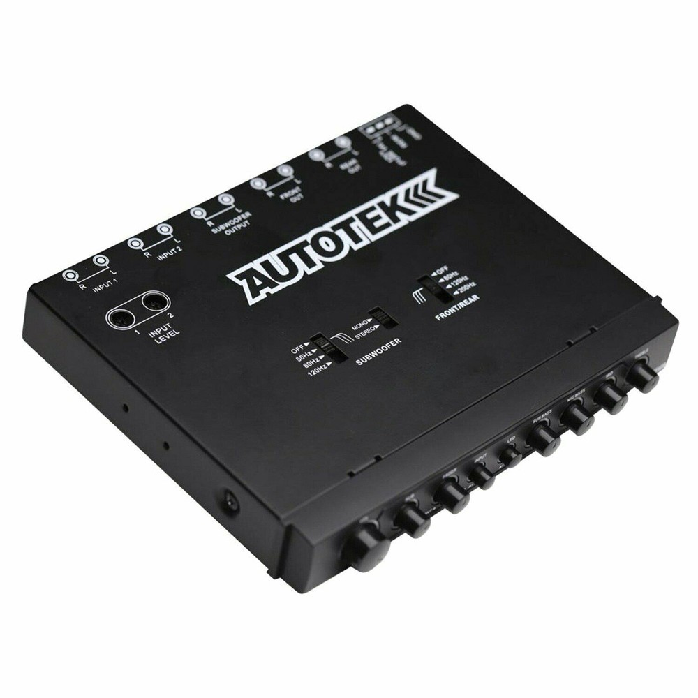 Autotek Car Audio Equalizer 4-Band / 9-Volt Line-Driver Multiple-Source Signal