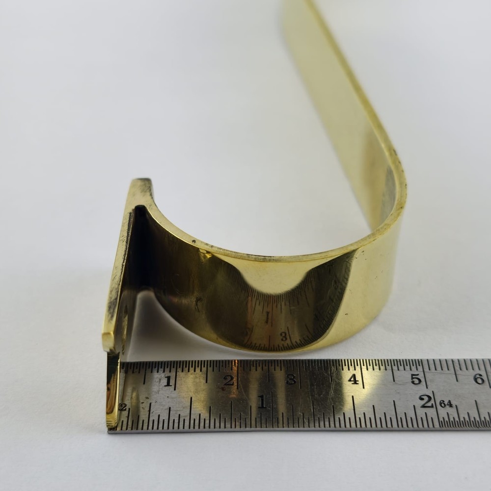 6 D PULL 6" handle heavy ribbon solid heavy brass old style kitchen GRAB 15 cm