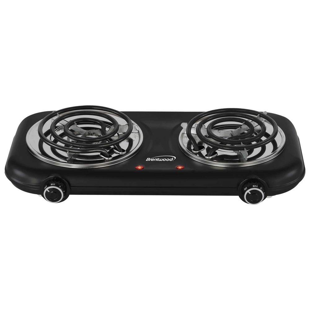 Double-Coiled 1100W Countertop Electric Burner, Temperature Control, Power Light