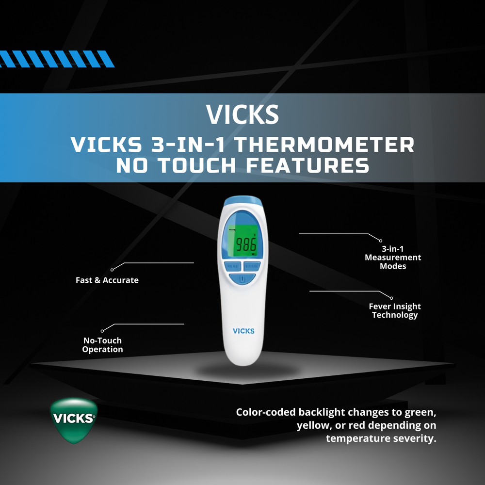 Vicks 3-in-1 No Touch Digital Thermometer - VNT200