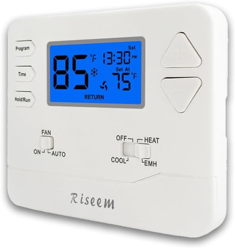 Thermostat for Heat Pump,Programmable Home,Single-Stage Blue