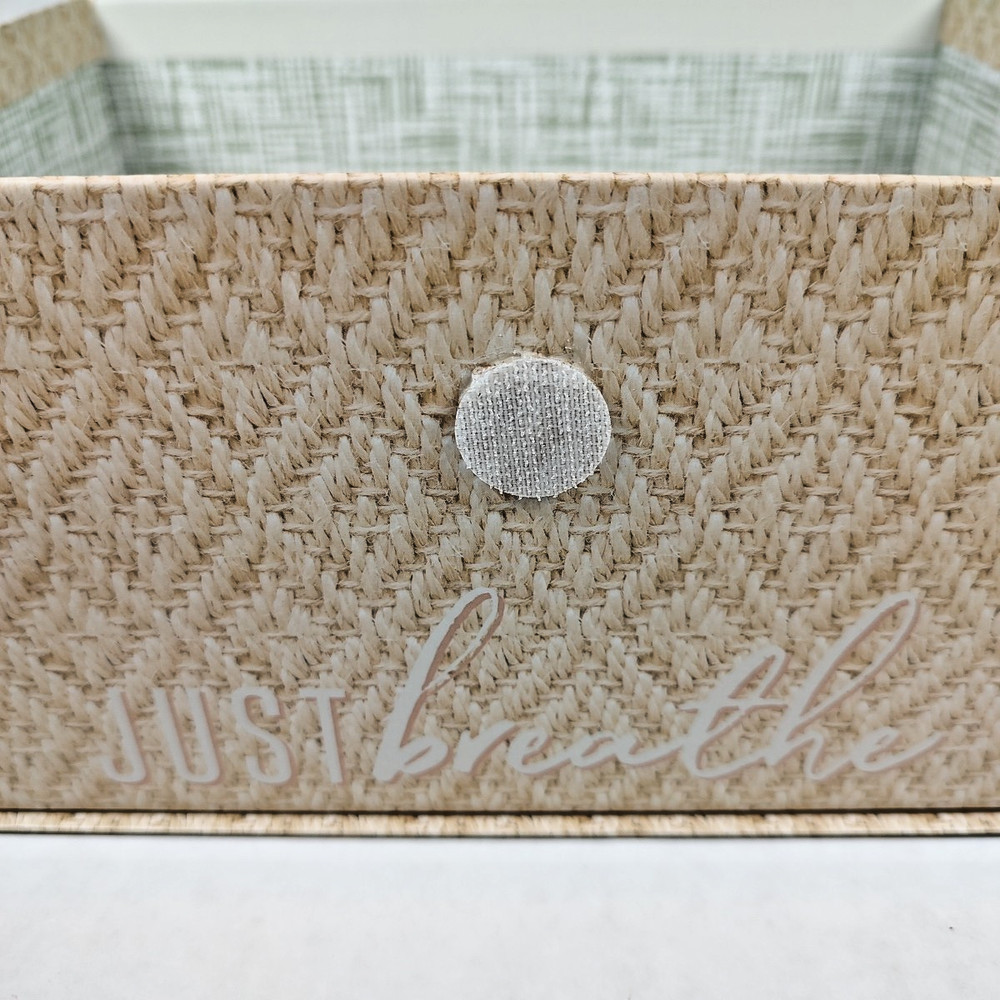 Just Breathe Modern Coastal Gift Organization Storage Box Hook & Loop Closure
